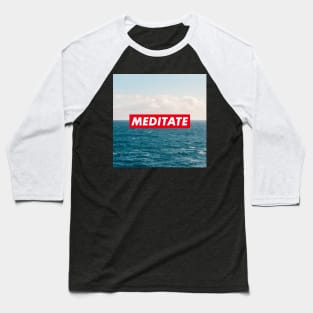 Meditate blue Baseball T-Shirt